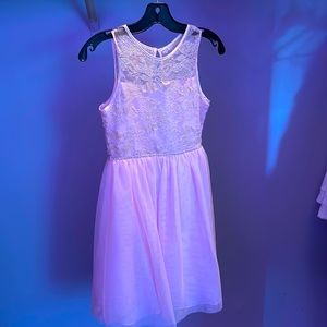 Size 12 light pink knee/tea length girls dress.